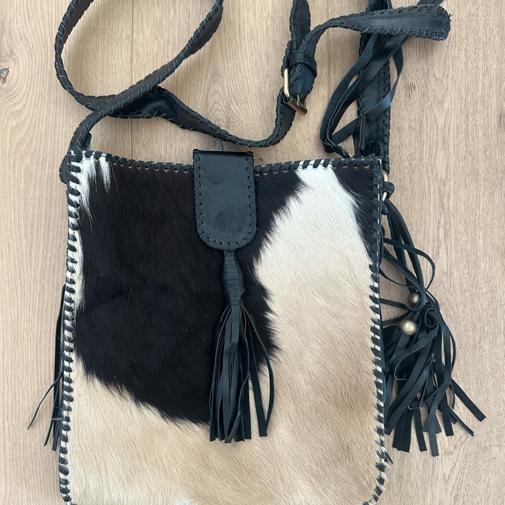 Stylish Unique, Worn Once, Leather Animal Print Crossbody Bag